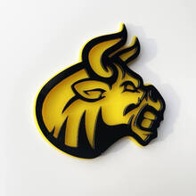 Custom 3D Badge Bull Angry logo Fender Badges Emblem 3