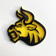 Custom 3D Badge Bull Angry logo Fender Badges Emblem 4