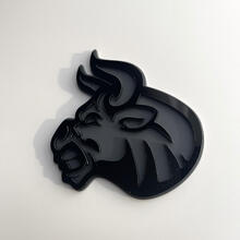 Custom 3D Badge Bull Angry logo Fender Badges Emblem Grey and Black 2