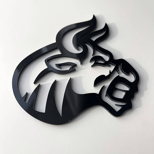 Gloss Black Angry Bull 3D Fender Badge Emblem