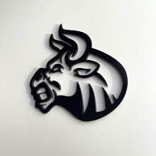 Gloss Black Angry Bull 3D Fender Badge Emblem_2