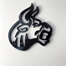 Gloss Black Angry Bull 3D Fender Badge Emblem_3