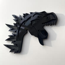 Custom 3D Badge Godzilla Angry logo Fender Badges Emblem Black 3