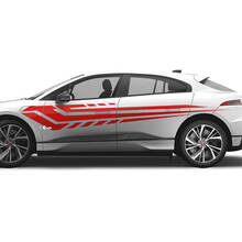 Jaguar I Pace Side Modern Graphics Doors decal Logo Lines sticker 2