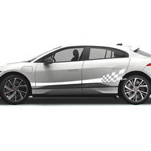 Jaguar I Pace Side Checkered Stripe Graphics Doors decal Logo Lines sticker 3