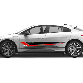 Jaguar I-Pace Side Dual Color Stripes Graphics Doors decal Logo Lines sticker 1