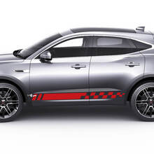 Jaguar E-Pace Side Doors Checkered Stripes Graphics decal Logo sticker 2