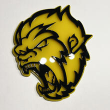 Angry Yeti Sasquatch Bigfoot 3D Badge Gloss Yellow vs Gloss Black Fender Badges Emblem 2