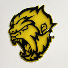 Angry Yeti Sasquatch Bigfoot 3D Badge Gloss Yellow vs Gloss Black Fender Badges Emblem 3