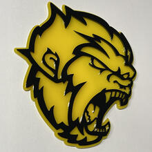 Angry Yeti Sasquatch Bigfoot 3D Badge Gloss Yellow vs Gloss Black Fender Badges Emblem 4