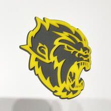 Angry Yeti Sasquatch Bigfoot 3D Badge Gloss Yellow vs Grey Fender Badges Emblem 3