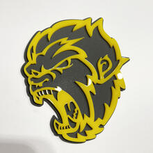 Angry Yeti Sasquatch Bigfoot 3D Badge Gloss Yellow vs Grey Fender Badges Emblem 4