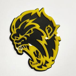 Angry Yeti Sasquatch Bigfoot 3D Badge Gloss Yellow vs Matte Black Fender Badges Emblem 1