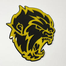 Angry Yeti Sasquatch Bigfoot 3D Badge Gloss Yellow vs Matte Black Fender Badges Emblem 2