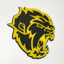 Angry Yeti Sasquatch Bigfoot 3D Badge Gloss Yellow vs Matte Black Fender Badges Emblem 3