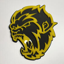 Angry Yeti Sasquatch Bigfoot 3D Badge Gloss Yellow vs Matte Black Fender Badges Emblem 4