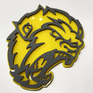 Angry Yeti Sasquatch Bigfoot 3D Badge Grey vs Yellow Fender Badges Emblem