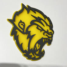 Angry Yeti Sasquatch Bigfoot 3D Badge Grey vs Yellow Fender Badges Emblem 3