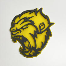 Angry Yeti Sasquatch Bigfoot 3D Badge Grey vs Yellow Fender Badges Emblem 4