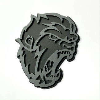 Angry Yeti Sasquatch Bigfoot 3D Badge Grey vs Black Fender Badges Emblem