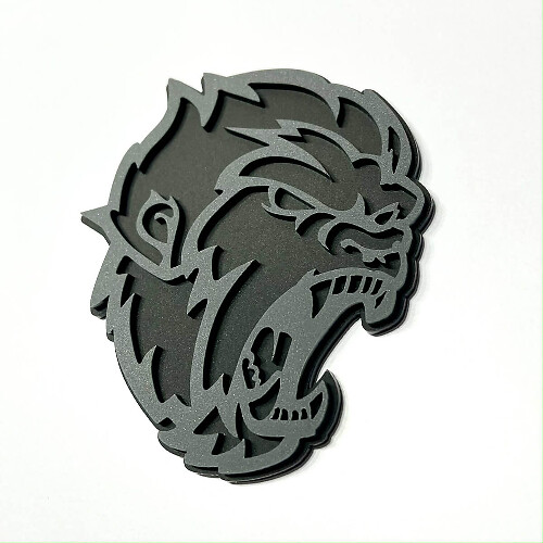 Angry Yeti Sasquatch Bigfoot 3D Badge Grey vs Black Fender Badges Emblem