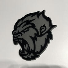 Angry Yeti Sasquatch Bigfoot 3D Badge Black vs Grey Fender Badges Emblem 3