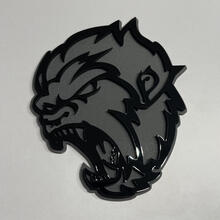 Angry Yeti Sasquatch Bigfoot 3D Badge Black vs Grey Fender Badges Emblem 4