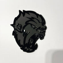 Angry Yeti Sasquatch Bigfoot 3D Badge Gloss Black vs Matte Black Fender Badges Emblem 2