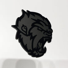 Angry Yeti Sasquatch Bigfoot 3D Badge Gloss Black vs Matte Black Fender Badges Emblem 3