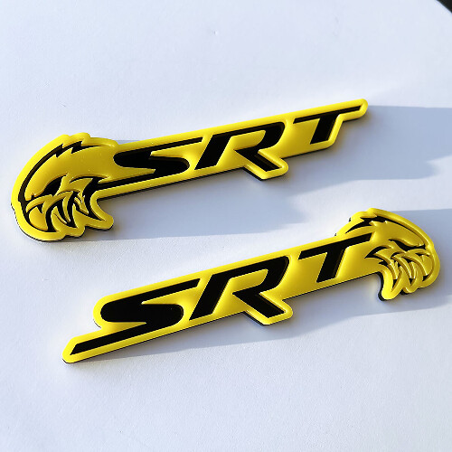 Trackhawk 3D Badge Gloss Yellow vs Gloss Black Fender Badges Emblem