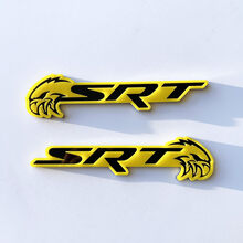 SRT Trackhawk 3D Badge Gloss Yellow vs Gloss Black Fender Badges Emblem 3