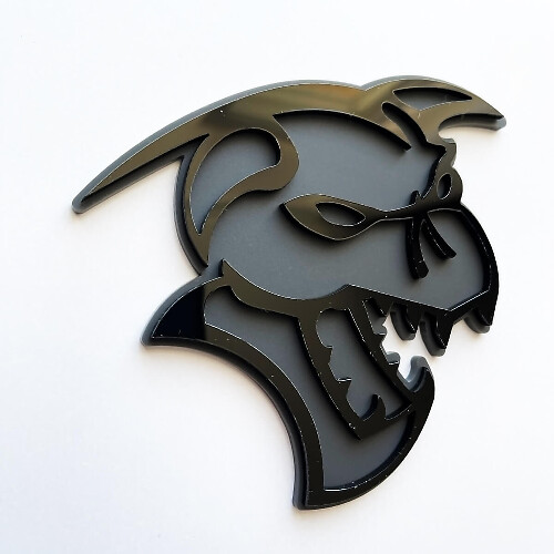 Demoncat Demon 3D Badge Black vs Grey Fender Badges Emblem