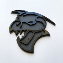 Hellcat Demon 3D Badge Black vs Grey Fender Badges Emblem 2