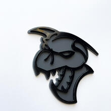 Demoncat Demon 3D Badge Black vs Grey Fender Badges Emblem 4