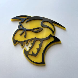 Hellcat Demon 3D Badge Black vs Yellow Fender Badges Emblem 1