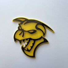 Hellcat Demon 3D Badge Black vs Yellow Fender Badges Emblem 2