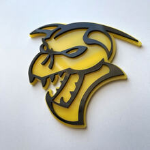 Hellcat Demon 3D Badge Black vs Yellow Fender Badges Emblem 4