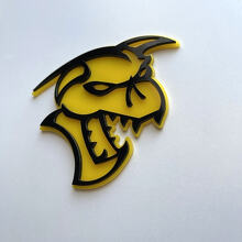 Demoncat Demon 3D Badge Black vs Yellow Fender Badges Emblem 5