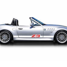 Pair BMW Z3 Logo Rocker Panel Side Doors Tri Stripes Vinyl Decal Sticker 3