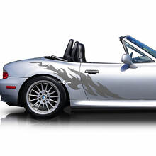 Flame Side Doors Tri Stripes Vinyl Decal Sticker 3