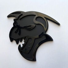 Demoncat Demon 3D Badge Black vs Black Fender Badges Emblem 2