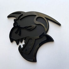 Hellcat Demon 3D Badge Black vs Black Fender Badges Emblem 2