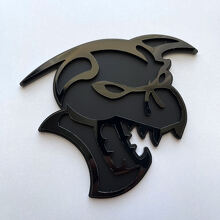 Demoncat Demon 3D Badge Black vs Black Fender Badges Emblem 3