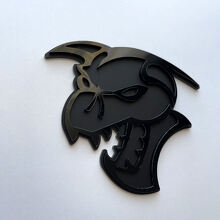 Demoncat Demon 3D Badge Black vs Black Fender Badges Emblem 4