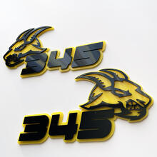 Goat 3D Badge Black vs Yellow Fender Badges Emblem 3