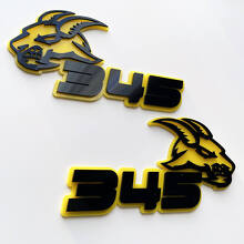 Goat 3D Badge Black vs Yellow Fender Badges Emblem 4