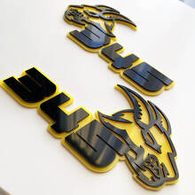 Goat 3D Badge Black vs Yellow Fender Badges Emblem 6