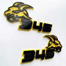 Goat 3D Badge Black vs Yellow Fender Badges Emblem 7