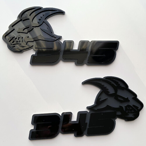 Goat 3D Badge Black vs Grey Fender Badges Emblem