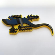 Gecko 3D Badge Black vs Yellow Fender Badges Emblem 4